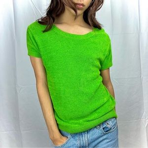 World Republic Clothing Co. Vintage Green fuzzy crewneck top